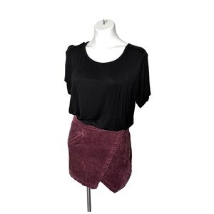 Forever 21 Wrap Corduroy Skirt Size Large Deep Purple
